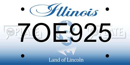7OE925 Illinois License Plate