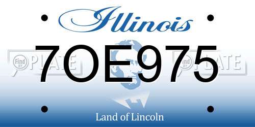 7OE975 Illinois License Plate