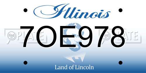 7OE978 Illinois License Plate