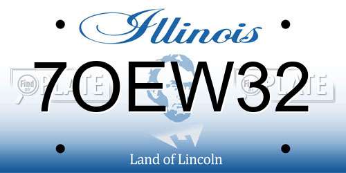 7OEW32 Illinois License Plate
