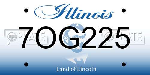 7OG225 Illinois License Plate