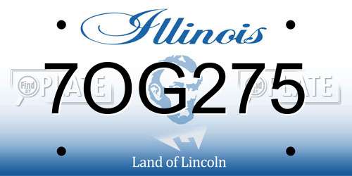 7OG275 Illinois License Plate