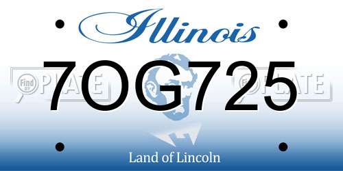 7OG725 Illinois License Plate