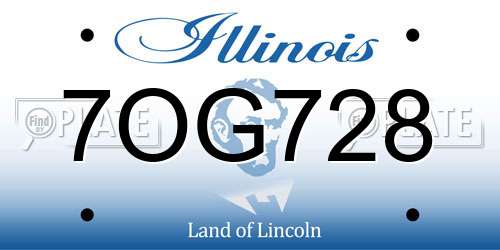 7OG728 Illinois License Plate