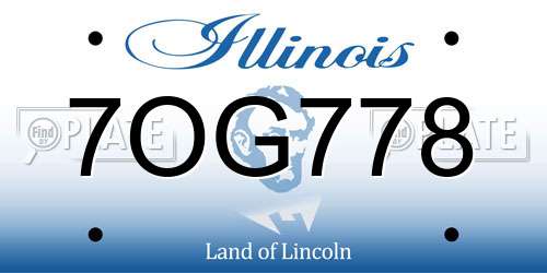 7OG778 Illinois License Plate