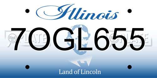 7OGL655 Illinois License Plate
