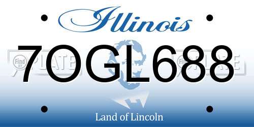 7OGL688 Illinois License Plate
