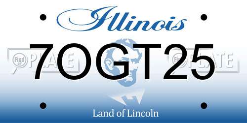 7OGT25 Illinois License Plate
