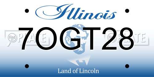 7OGT28 Illinois License Plate