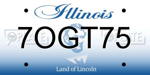 7OGT75 Illinois License Plate