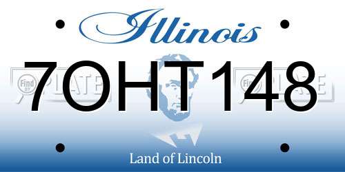 7OHT148 Illinois License Plate