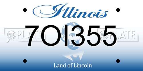 7OI355 Illinois License Plate