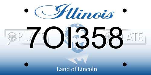 7OI358 Illinois License Plate