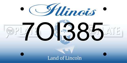 7OI385 Illinois License Plate