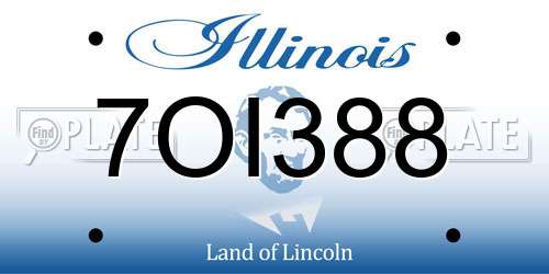 7OI388 Illinois License Plate