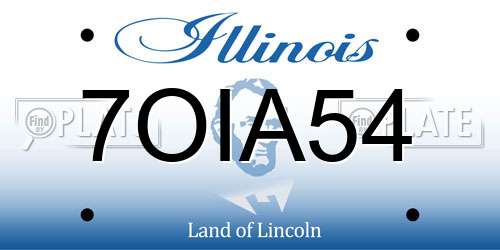 7OIA54 Illinois License Plate