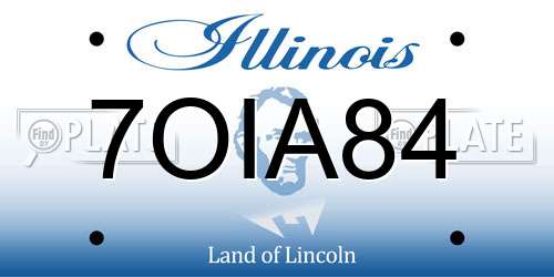 7OIA84 Illinois License Plate