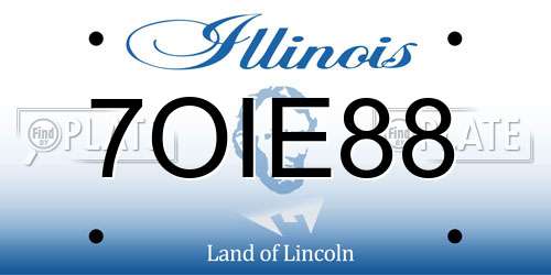 7OIE88 Illinois License Plate