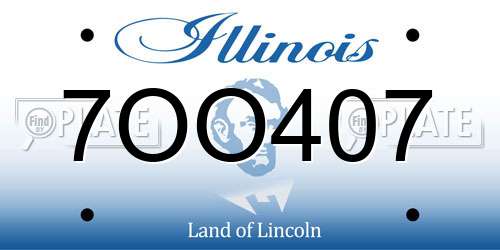7OO407 Illinois License Plate