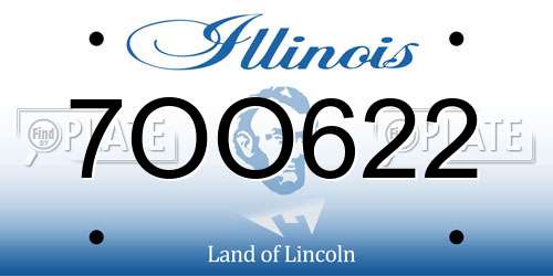 7OO622 Illinois License Plate
