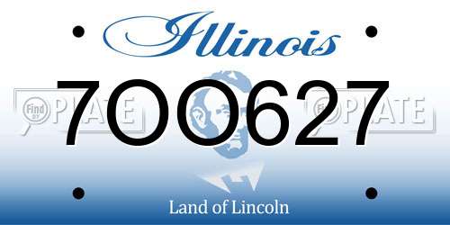 7OO627 Illinois License Plate