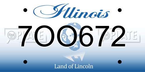 7OO672 Illinois License Plate