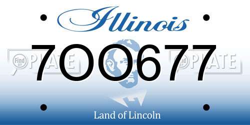 7OO677 Illinois License Plate