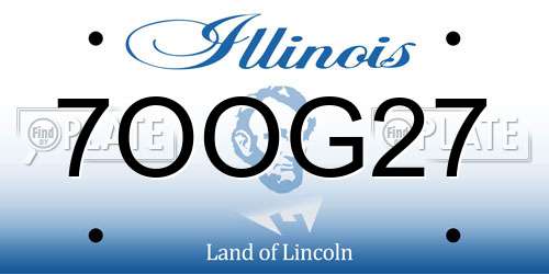 7OOG27 Illinois License Plate