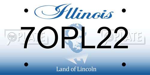 7OPL22 Illinois License Plate