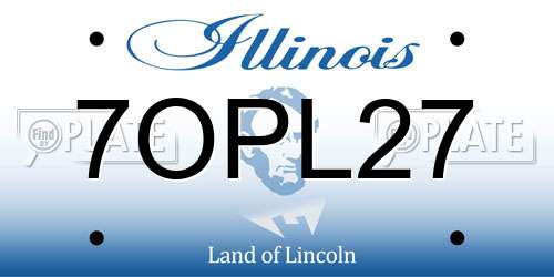 7OPL27 Illinois License Plate