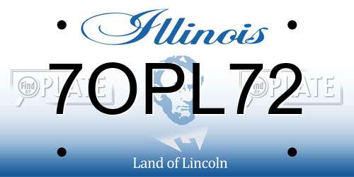 7OPL72 Illinois License Plate