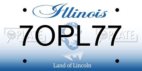 7OPL77 Illinois License Plate