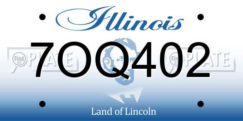 7OQ402 Illinois License Plate
