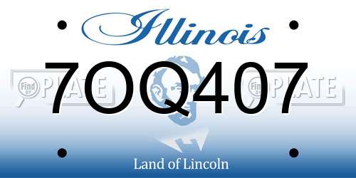 7OQ407 Illinois License Plate