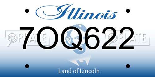7OQ622 Illinois License Plate