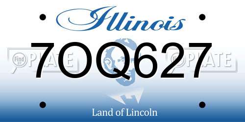 7OQ627 Illinois License Plate