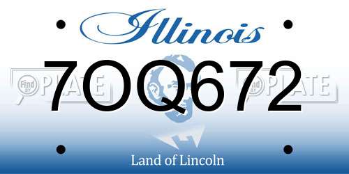 7OQ672 Illinois License Plate