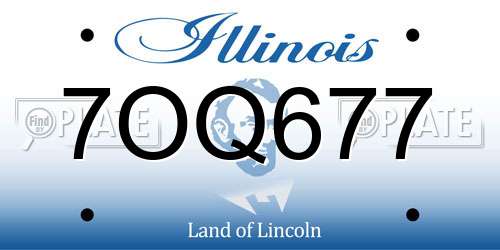 7OQ677 Illinois License Plate