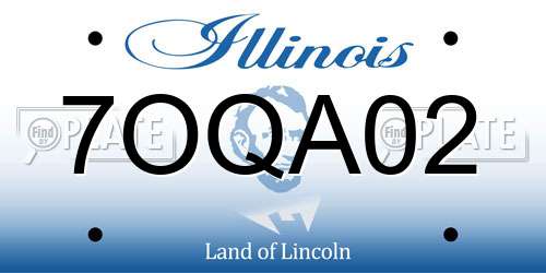 7OQA02 Illinois License Plate
