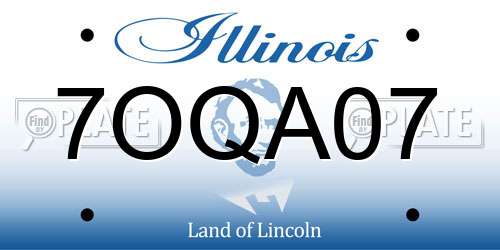 7OQA07 Illinois License Plate
