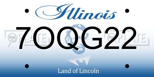 7OQG22 Illinois License Plate