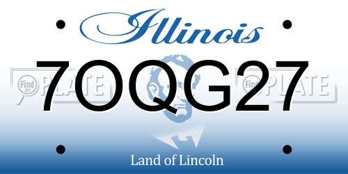7OQG27 Illinois License Plate