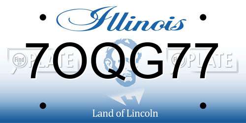 7OQG77 Illinois License Plate