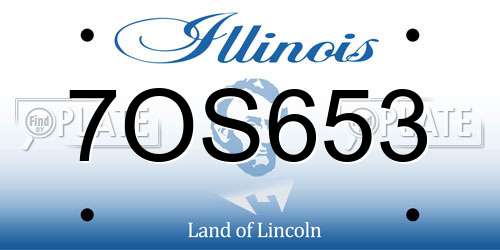 7OS653 Illinois License Plate