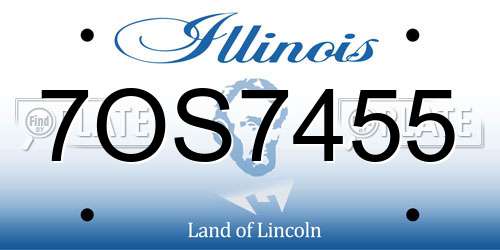 7OS7455 Illinois License Plate