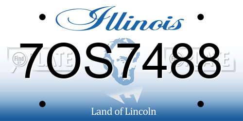 7OS7488 Illinois License Plate