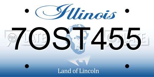 7OST455 Illinois License Plate