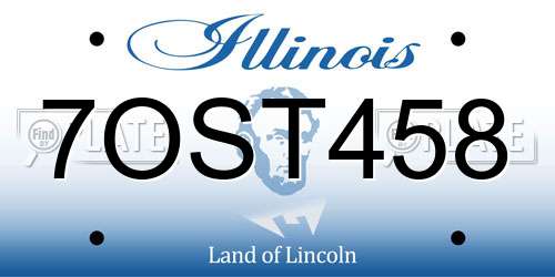 7OST458 Illinois License Plate