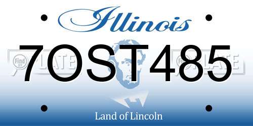 7OST485 Illinois License Plate