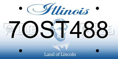 7OST488 Illinois License Plate